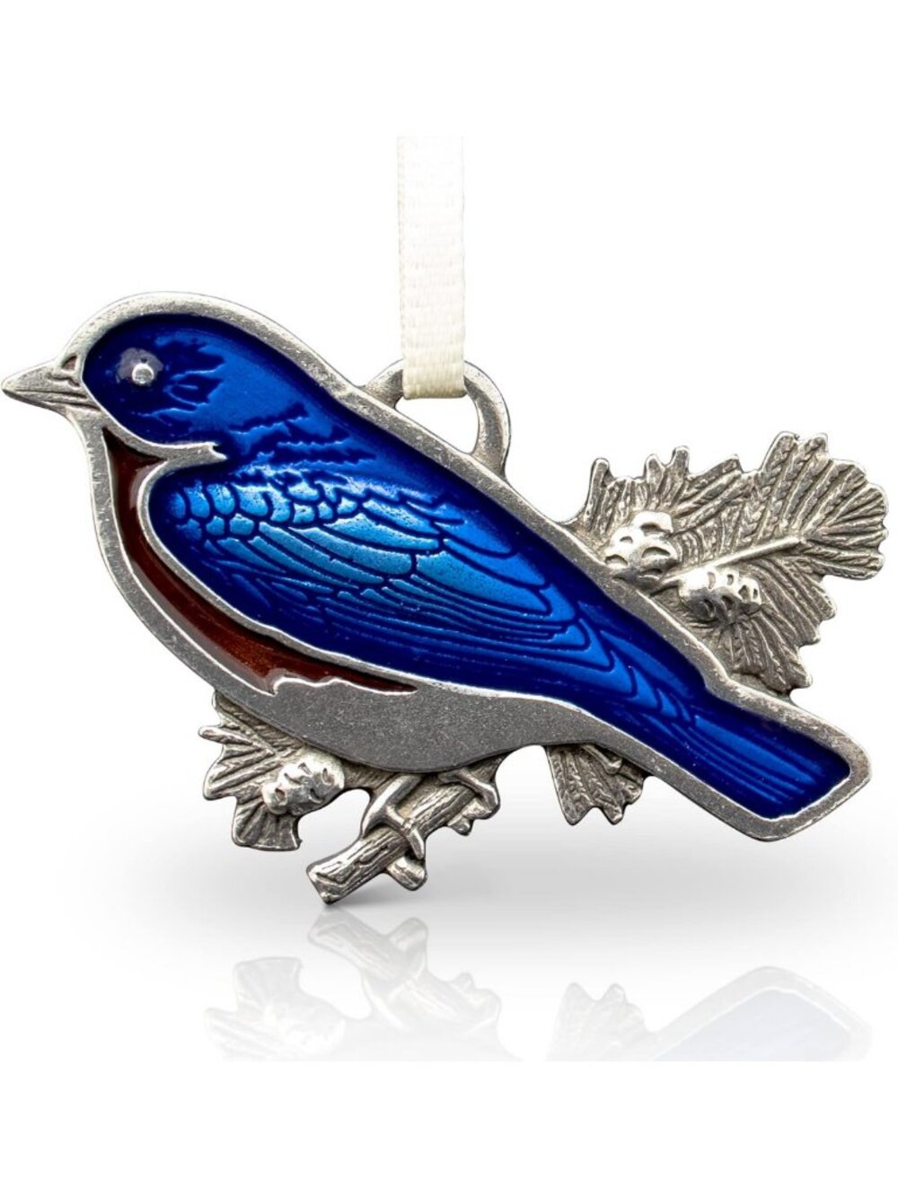 Handcrafted Pewter Bluebird Ornament | Unique Home Decor | Made in USA